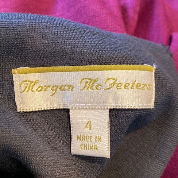 Z Morgan McFeeters Women’s 4 Midi Dress Colorblock Sleeveless 60s Back Slit - Picture 9 of 11